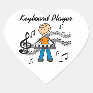 Strichmännchen Male Keyboard Player Geschenke Herz-Aufkleber