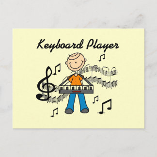Strichmännchen Male Keyboard Player Geschenke Postkarte