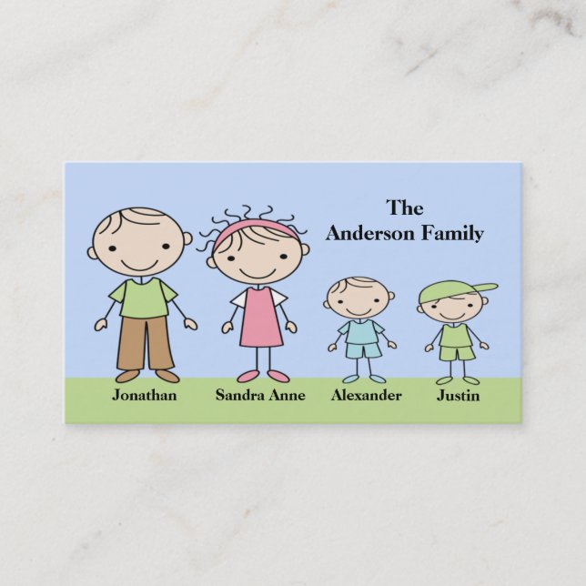 Strichmännchen-Mama-nennende Karten (Vorderseite)