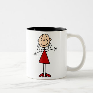 Strichmännchen-Mama-Tasse Zweifarbige Tasse