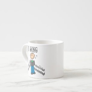 Strichmännchen Mann I Sing T-Shirts und Geschenke Espressotasse
