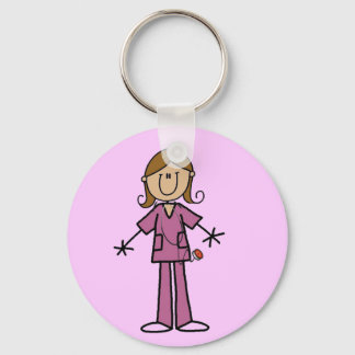 Strichmännchen mit mittlerer Hautfarbe Schlüsselanhänger