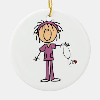 Strichmännchen Nurse Keramikornament