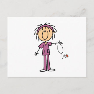 Strichmännchen Nurse Postkarte