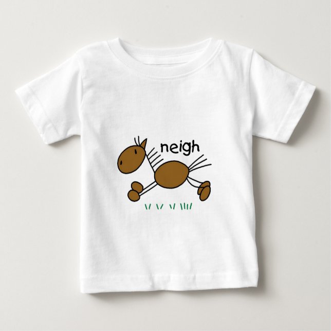Strichmännchen-Pferdet-shirts und -geschenke Baby T-shirt (Vorderseite)