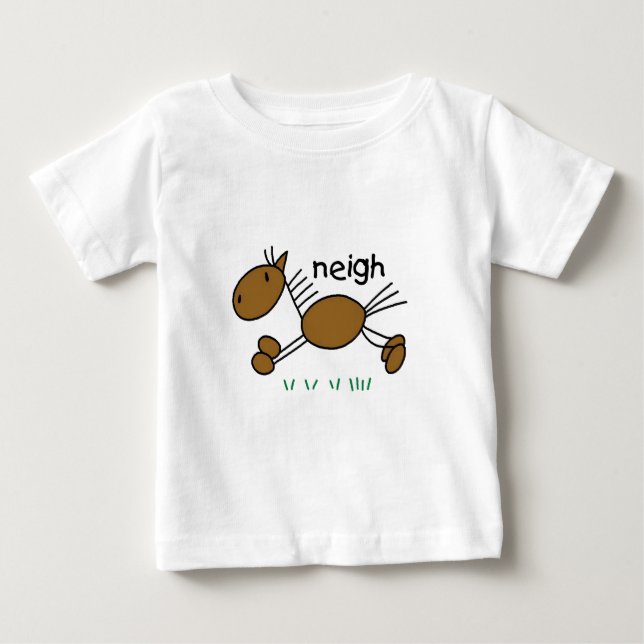 Strichmännchen-Pferdet-shirts und -geschenke Baby T-shirt (Vorderseite)