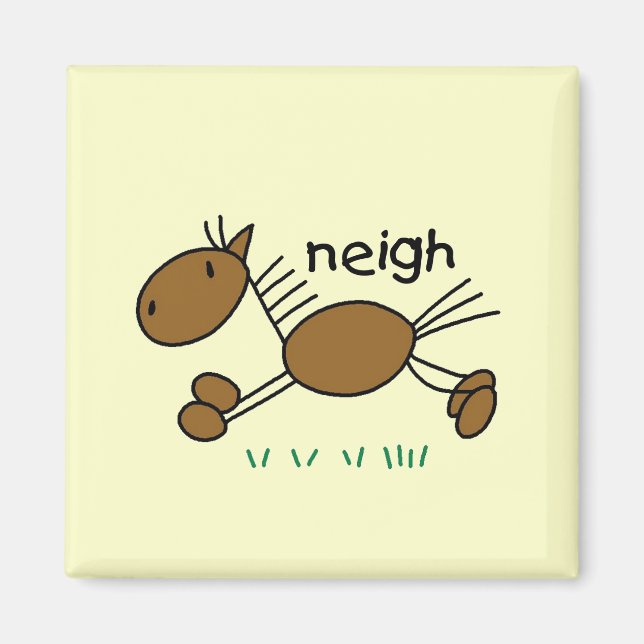 Strichmännchen-Pferdet-shirts und -geschenke Magnet (Vorne)