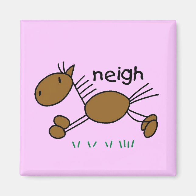 Strichmännchen-Pferdet-shirts und -geschenke Magnet (Vorne)