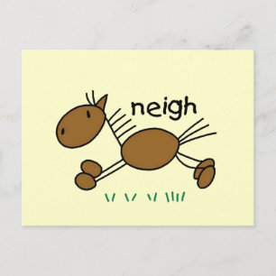 Strichmännchen-Pferdet-shirts und -geschenke Postkarte