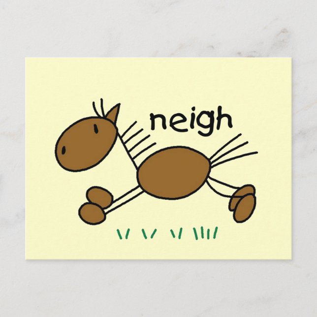 Strichmännchen-Pferdet-shirts und -geschenke Postkarte (Vorderseite)