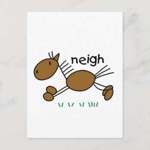 Strichmännchen-Pferdet-shirts und -geschenke Postkarte