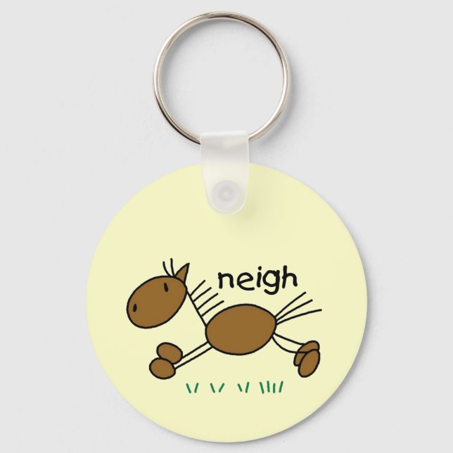 Strichmännchen-Pferdet-shirts und -geschenke Schlüsselanhänger (Vorderseite)