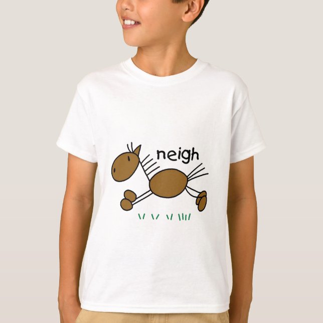 Strichmännchen-Pferdet-shirts und -geschenke T-Shirt (Vorderseite)