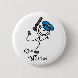 Strichmännchen-Polizei-Offizier Button