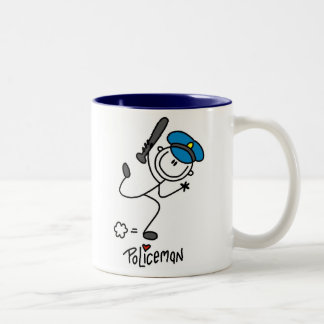 Strichmännchen-Polizei-Offizier-Tasse Zweifarbige Tasse