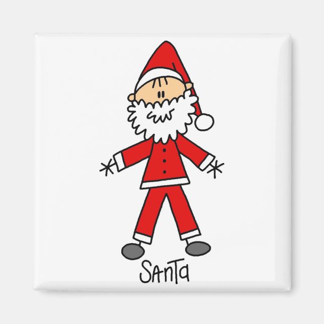 Strichmännchen Santa Claus Tshirts und Geschenke Magnet (Vorne)