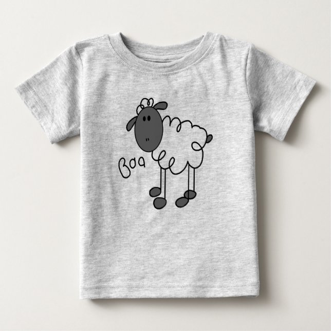 Strichmännchen-Schaf-T-Shirts und Geschenke Baby T-shirt (Vorderseite)