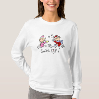 Strichmännchen-Schneeball-Kampf-T - Shirt