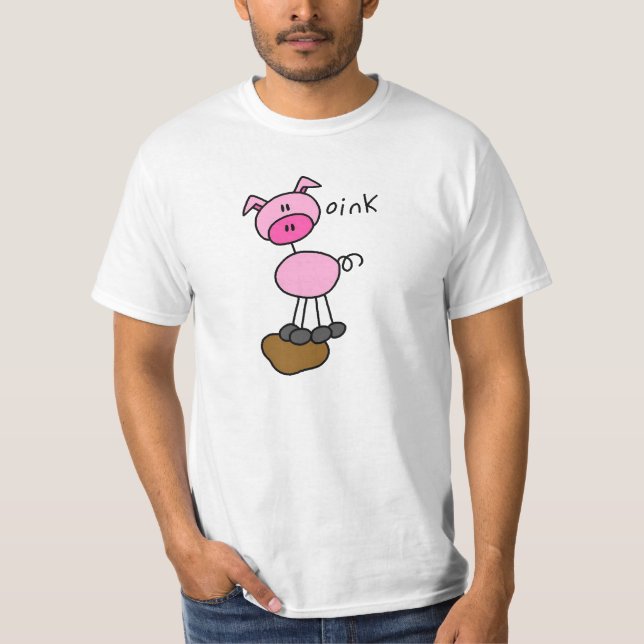 Strichmännchen-Schwein-T - Shirts und Geschenke (Vorderseite)