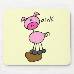 Strichmännchen-Schwein-T-Shirts und Geschenke Mousepad