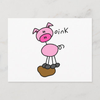 Strichmännchen-Schwein-T - Shirts und Geschenke Postkarte