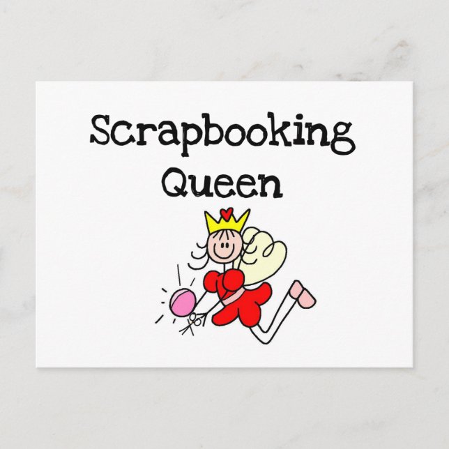 Strichmännchen Scrapbook Queen Tshirts und Geschen Postkarte (Vorderseite)