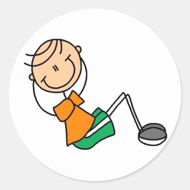 Strichmännchen Sit Ups Sticker (Vorderseite)
