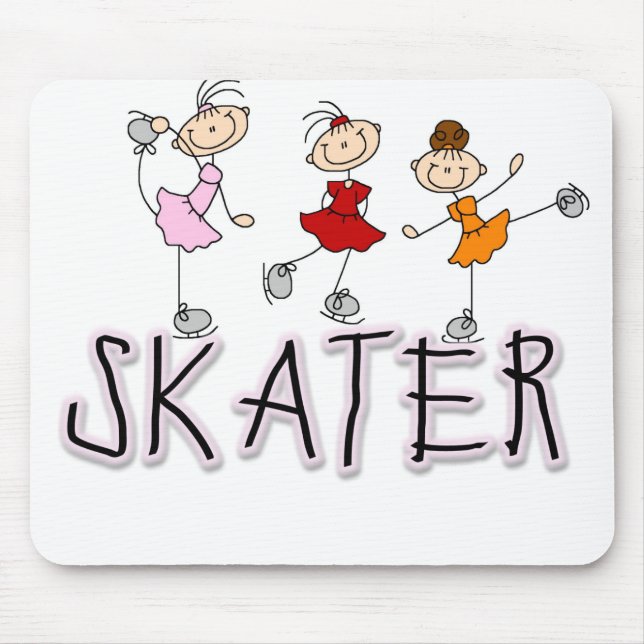 Strichmännchen-Skater-T-Shirts und Geschenke Mousepad (Vorne)