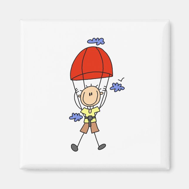 Strichmännchen Sky Diver Magnete (Vorne)