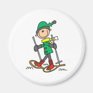 Strichmännchen Snowshoing Magnet