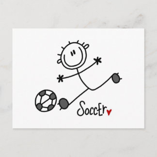 Strichmännchen Soccer Player T - Shirt und Geschen Postkarte