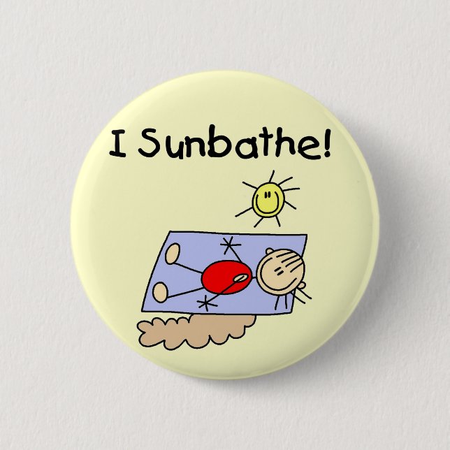 Strichmännchen Sonnenanbeter T-Shirts und Geschenk Button (Vorderseite)