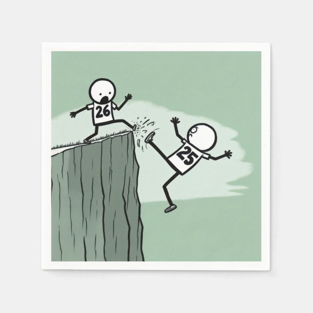 Strichmännchen Spaß für das neue Jahr 2026 Serviette (Vorderseite)