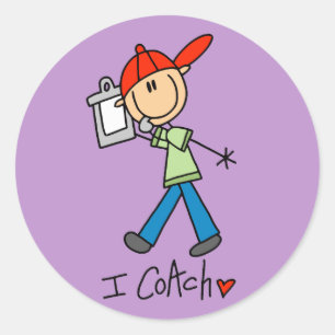 Strichmännchen Sports Coach Runder Aufkleber