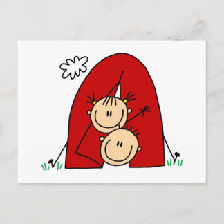 Strichmännchen Tenting Tshirts und Geschenke Postkarte