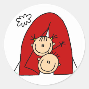 Strichmännchen Tenting Tshirts und Geschenke Runder Aufkleber