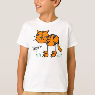 Strichmännchen-Tiger T-Shirt
