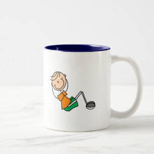 Strichmännchen-Trainings-T-Shirts und Geschenke Zweifarbige Tasse