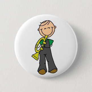 Strichmännchen-Trompete-Knopf Button