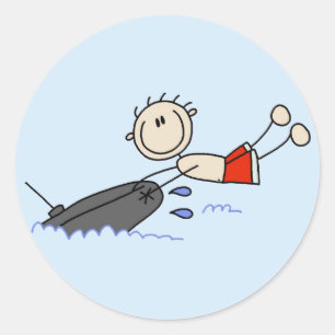 Strichmännchen Tubing Tshirts und Geschenke Runder Aufkleber