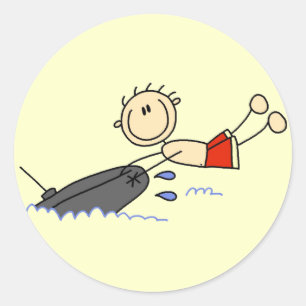 Strichmännchen Tubing Tshirts und Geschenke Runder Aufkleber
