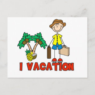Strichmännchen-Typ auf Urlaub T-Shirts und Geschen Postkarte