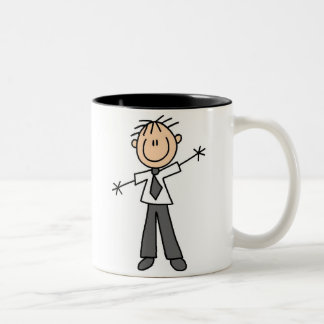 Strichmännchen-Vater-Tasse Zweifarbige Tasse
