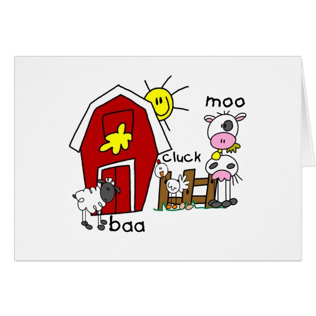 Strichmännchen-Vieh-T-Shirts und Geschenke (Vorderseite (Horizontal))