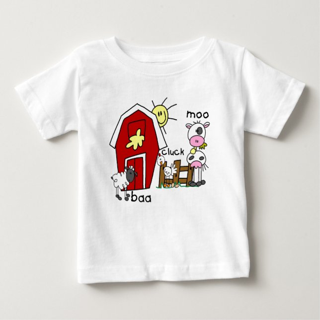 Strichmännchen-Vieh-T-Shirts und Geschenke Baby T-shirt (Vorderseite)