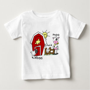 Strichmännchen-Vieh-T-Shirts und Geschenke Baby T-shirt