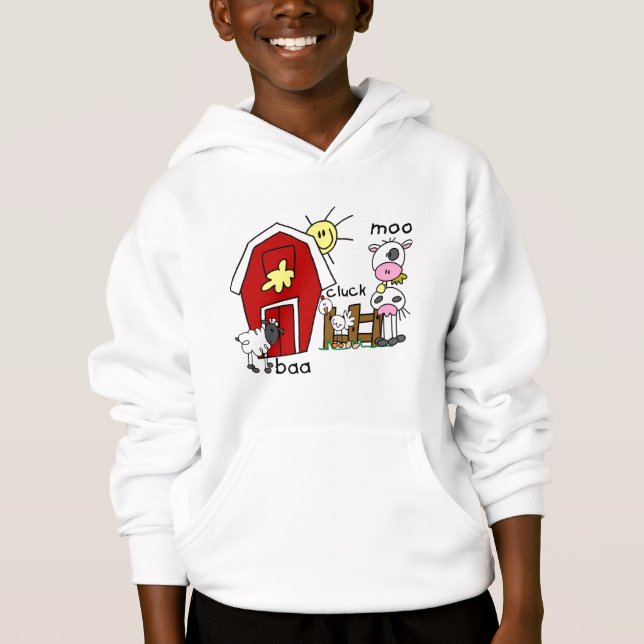 Strichmännchen-Vieh-T-Shirts und Geschenke Hoodie (Vorderseite)