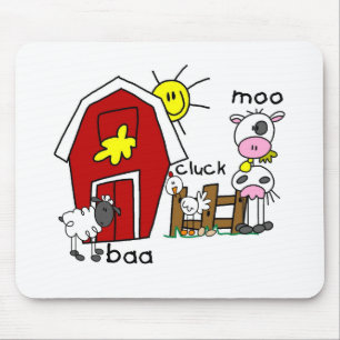Strichmännchen-Vieh-T-Shirts und Geschenke Mousepad