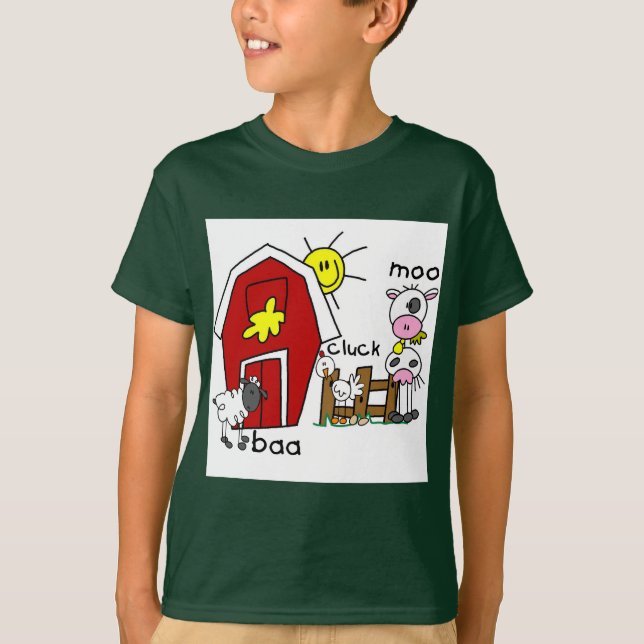 Strichmännchen-Vieh-T-Shirts und Geschenke T-Shirt (Vorderseite)