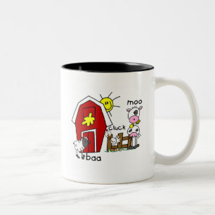 Strichmännchen-Vieh-T-Shirts und Geschenke Zweifarbige Tasse